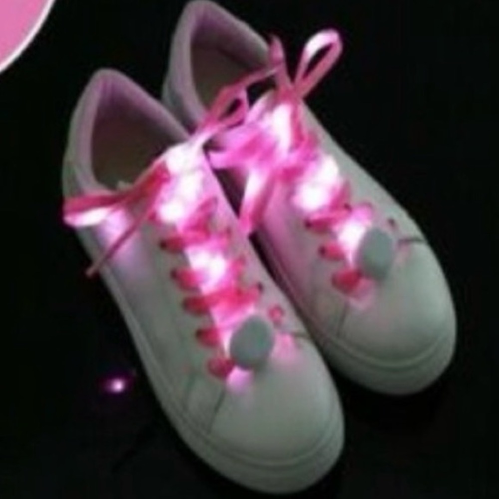 Pink LED Shoelaces